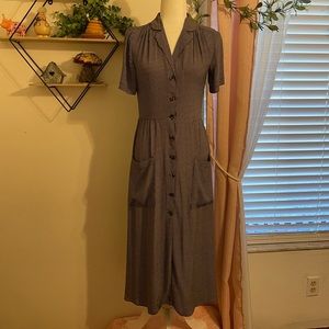 Black & White Urban Outfitters Collared Dress W/ Buttons